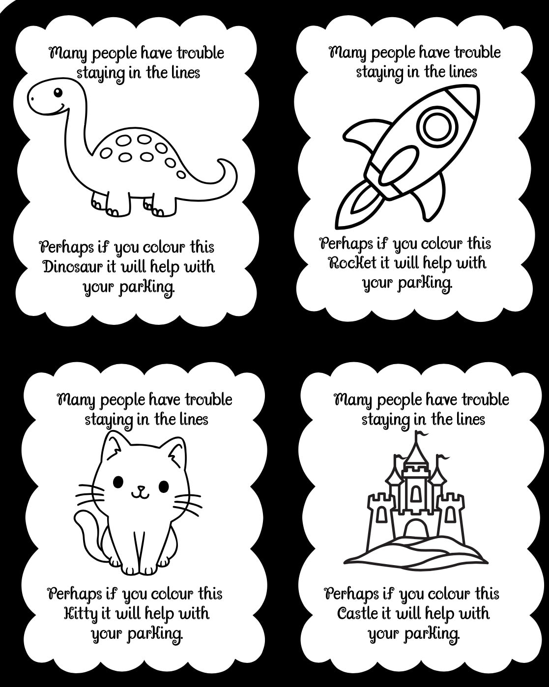 Parking space colouring pages 