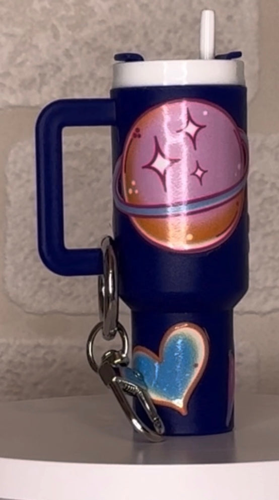 Mini tumbler storage keyring