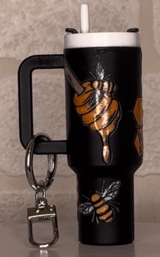 Mini tumbler storage keyring