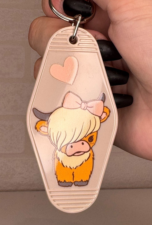cow motel keyring