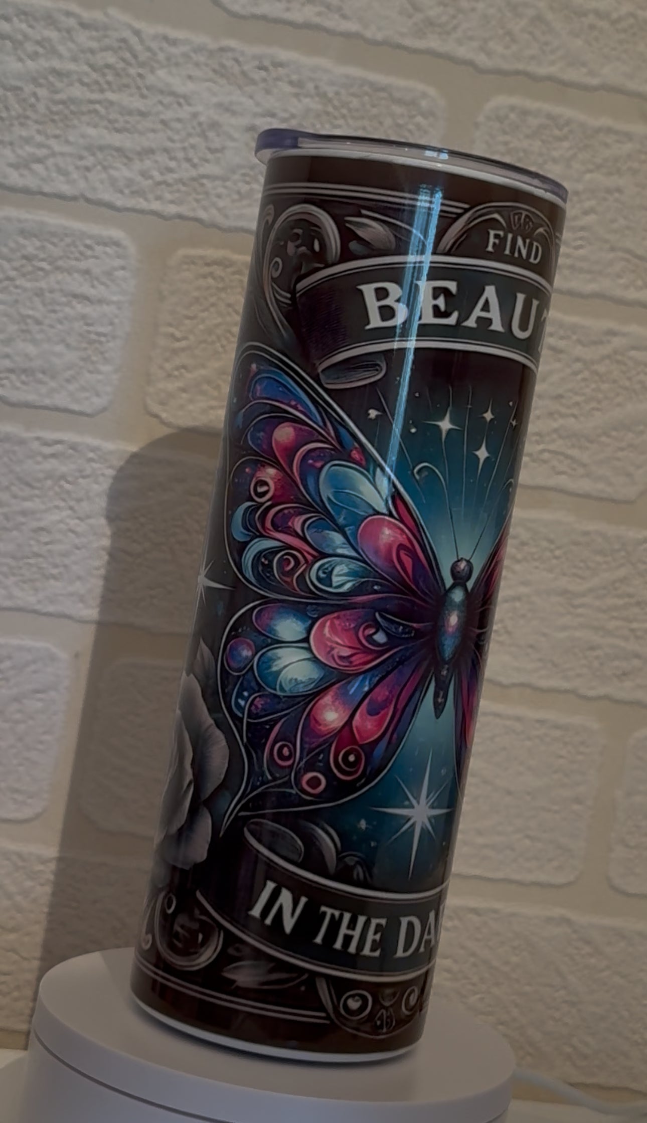 metal tumbler with straw