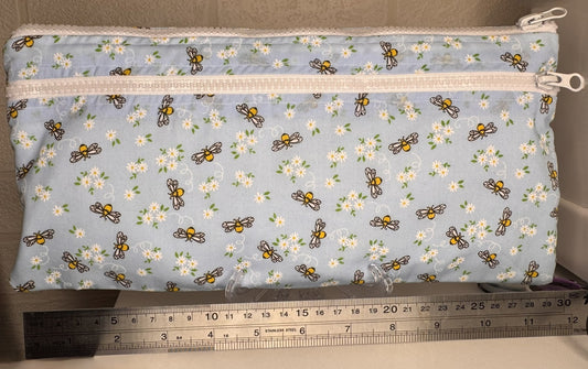 Extra large double pocket pencil case