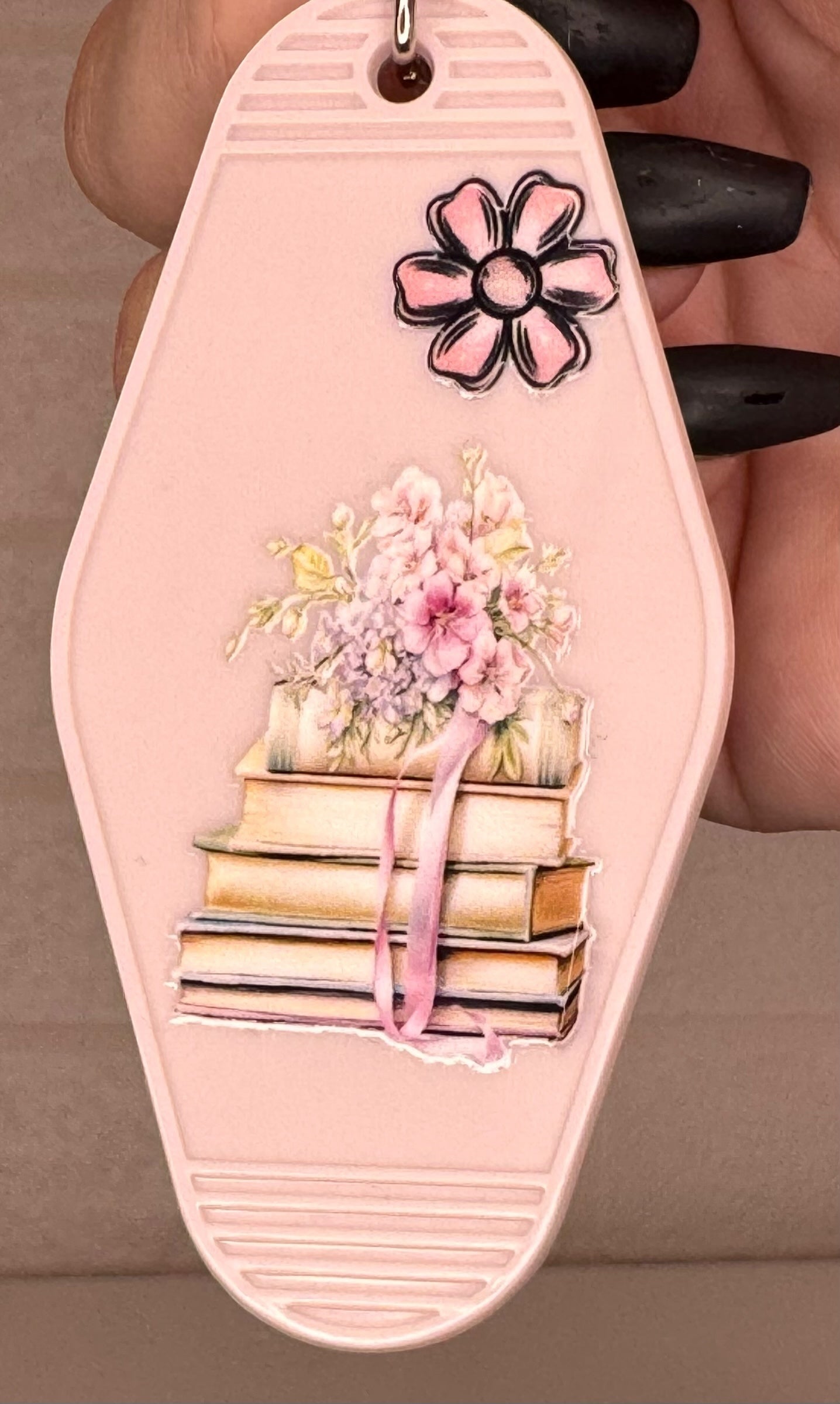 book themed motel keyring