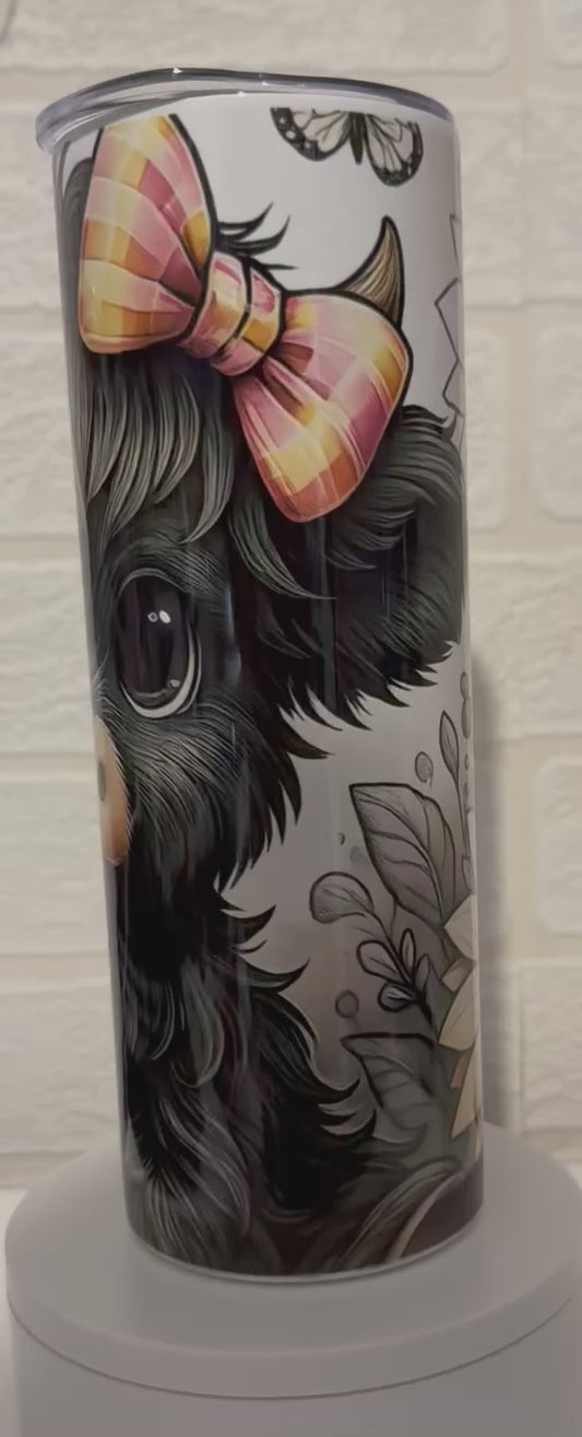 Goth cow tumbler